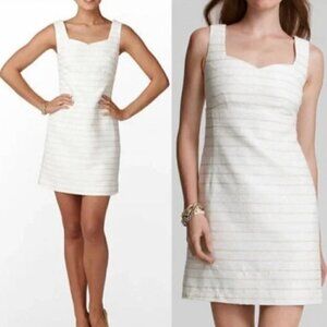 Lilly Pulitzer White and Gold Striped Dress